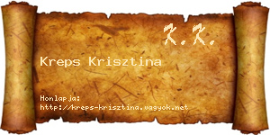 Kreps Krisztina névjegykártya